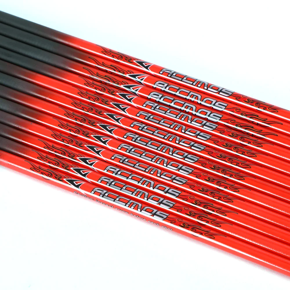 6/12pcs 32/33 inch Spine 300 340 400 500 600 700 800 ID 6.2/4.2mm Pure Carbon Arrow Shafts for Archery Hunting/Shooting ACCMOS