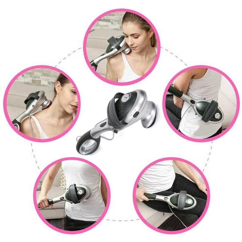 Handheld Electric Body Heated Massager Stick Infrared Body Neck Back Massage Waist Cervical Massager Hammer Vibration Massage