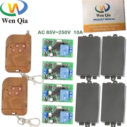 433MHz Universal Wireless Remote AC 110V 220V 1CH 4 gangs rf Relay and Transmitter Remote Control gate/Light/Fan/Home appliance