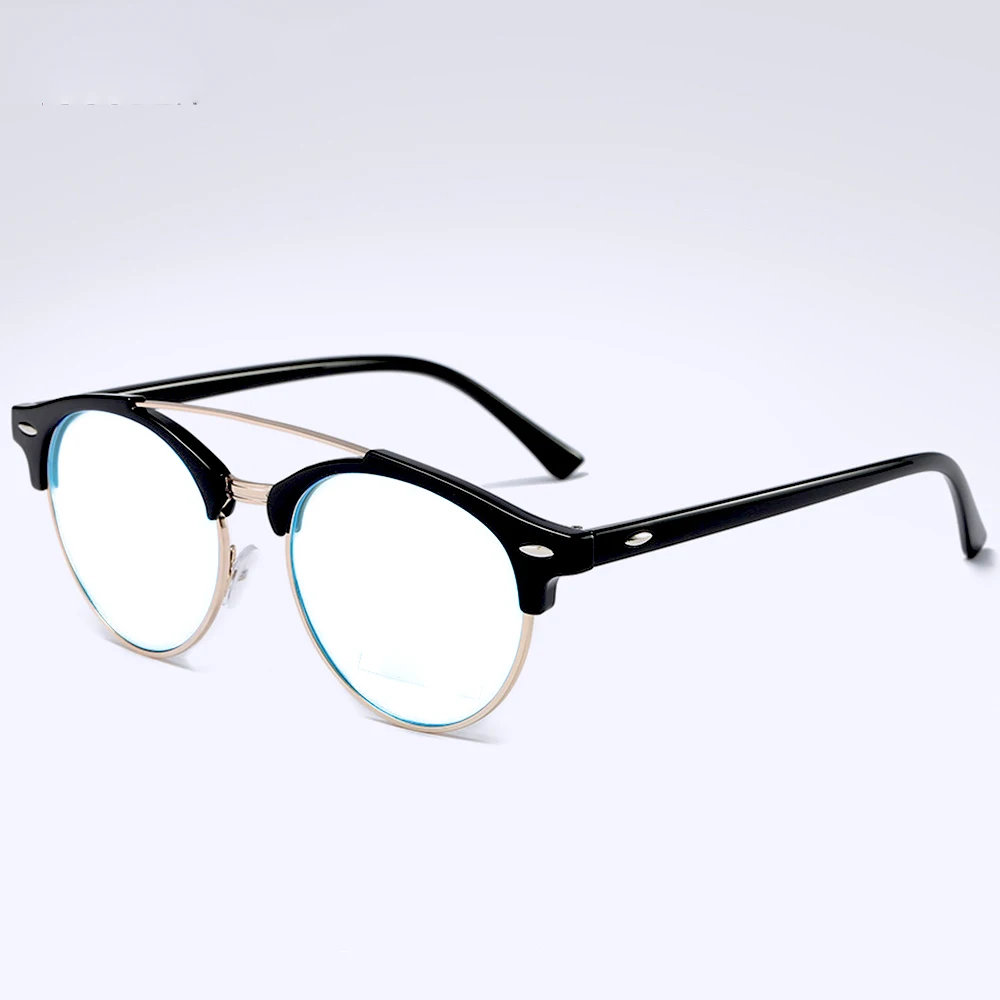 Double Bridge Retro Round Ultralight Reading Glasses +0.75 +1 +1.25 +1.5 +1.75 +2 +2.25 +2.5 +2.75 +3 +3.25 +3.5 +3.75 +4 To +6