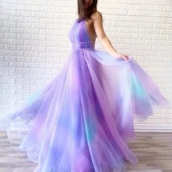 Women Summer Halter Neck Open Back Sleeveless Pleated Slim Maxi Dress Sexy Beach Party Club Long Dresses New