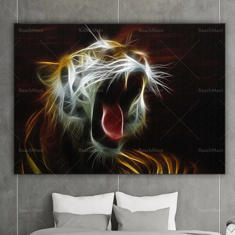 Abstrakter Tiger-Leinwanddruck, Leinwanddruck, extra große Leinwand, Raumdekoration, modernes Leinwand-Dekor-Poster