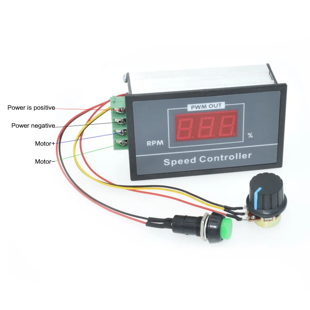 

30A PWM Digital LED Display 0~100% adjustable DC 6V -60V 12V 24V 48V 0-30A Motor Speed Controller