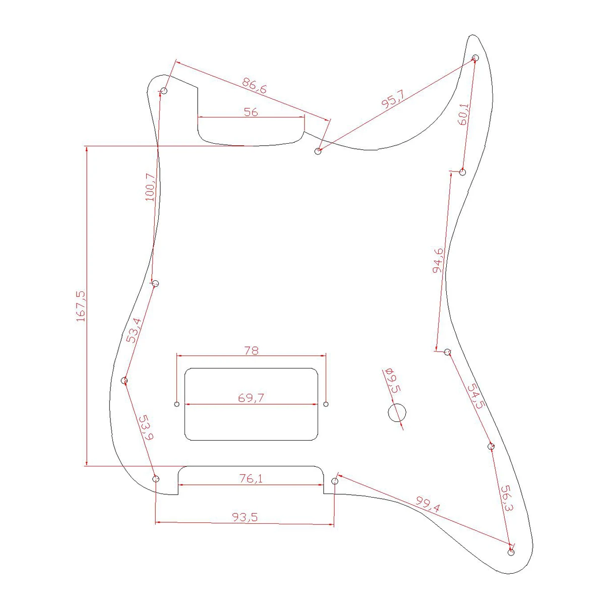 Ohello Aged White Humbucker Guitar Pickguard for Strat ST Scratch Plate for Fender Delonge for Stratocaster Guitar Accessories