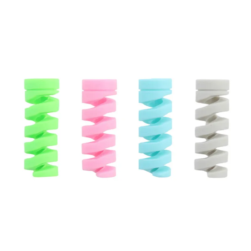 10PCS NEW Spiral Cable protector Data Line Silicone Bobbin winder Protective For iphone Android USB Charging earphone Case Cover