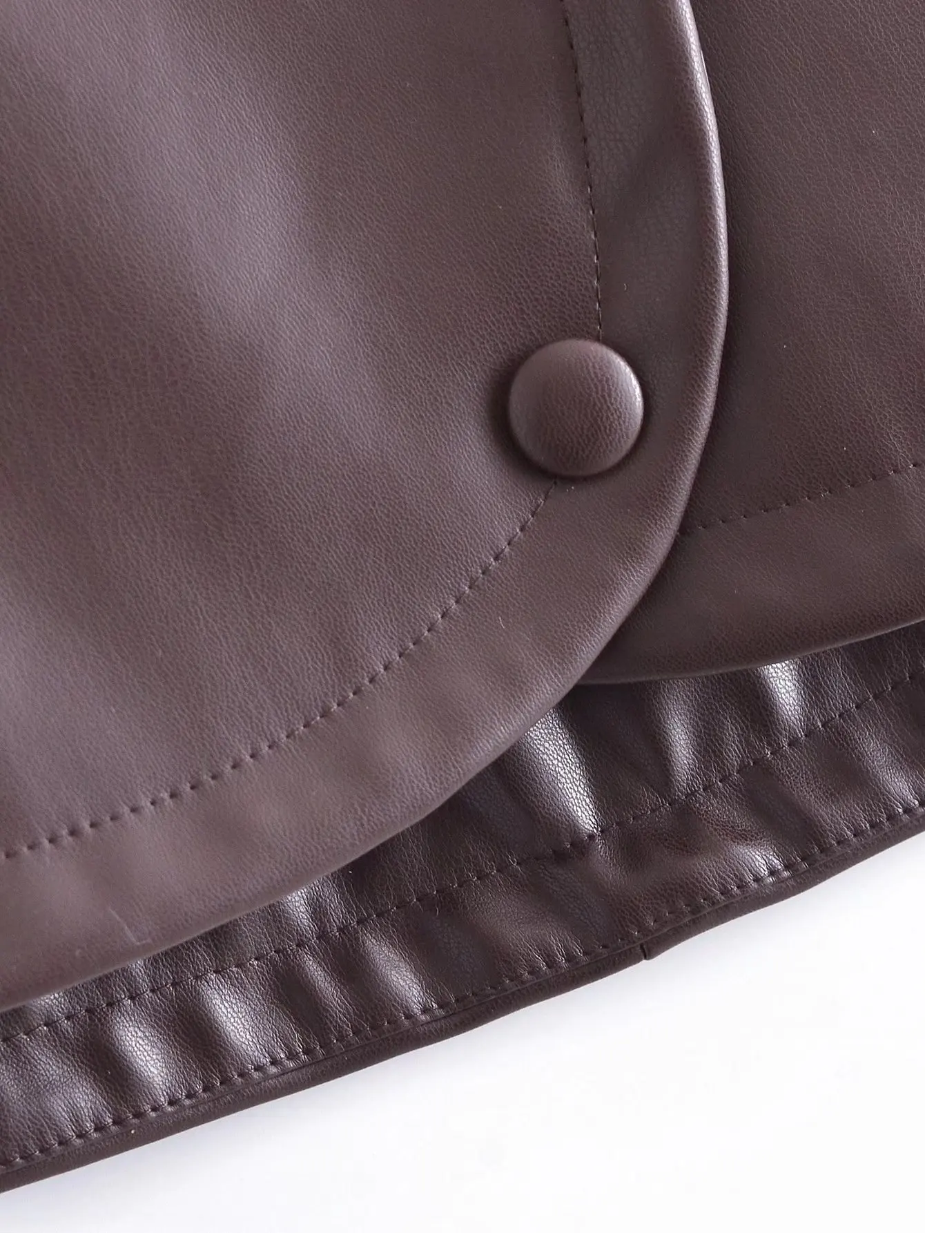 Nieuwe Mode Vrouwen Herfst Winter Pu Faux Leer Rokken Lady Hoge Taille A-lijn Boven De Knie Mini Korte Leren Rok Met knop