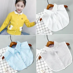 White Fake Collar Shirt For Children False Collar Blouse Lace Kids Peter Pan Collar Detachable Lapel Half Shirt Boys Faux Col
