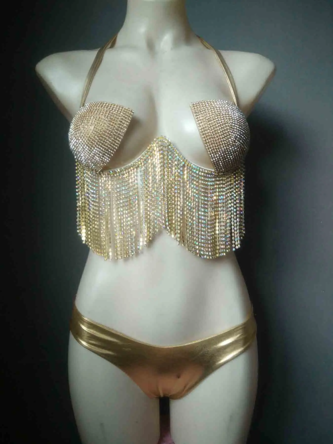 2020 venus wakacje sexy frędzle diamentowe bikini zestaw popularny łańcuch rhinestone stroje kąpielowe push up damskie kostiumy kąpielowe gorący