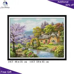Joy Sunday Cross Stitch Kits for Home Decor, Cabin Needlework, Counted and Stamped, Joy, The, Lodge, FA041, 14CT, 11CT