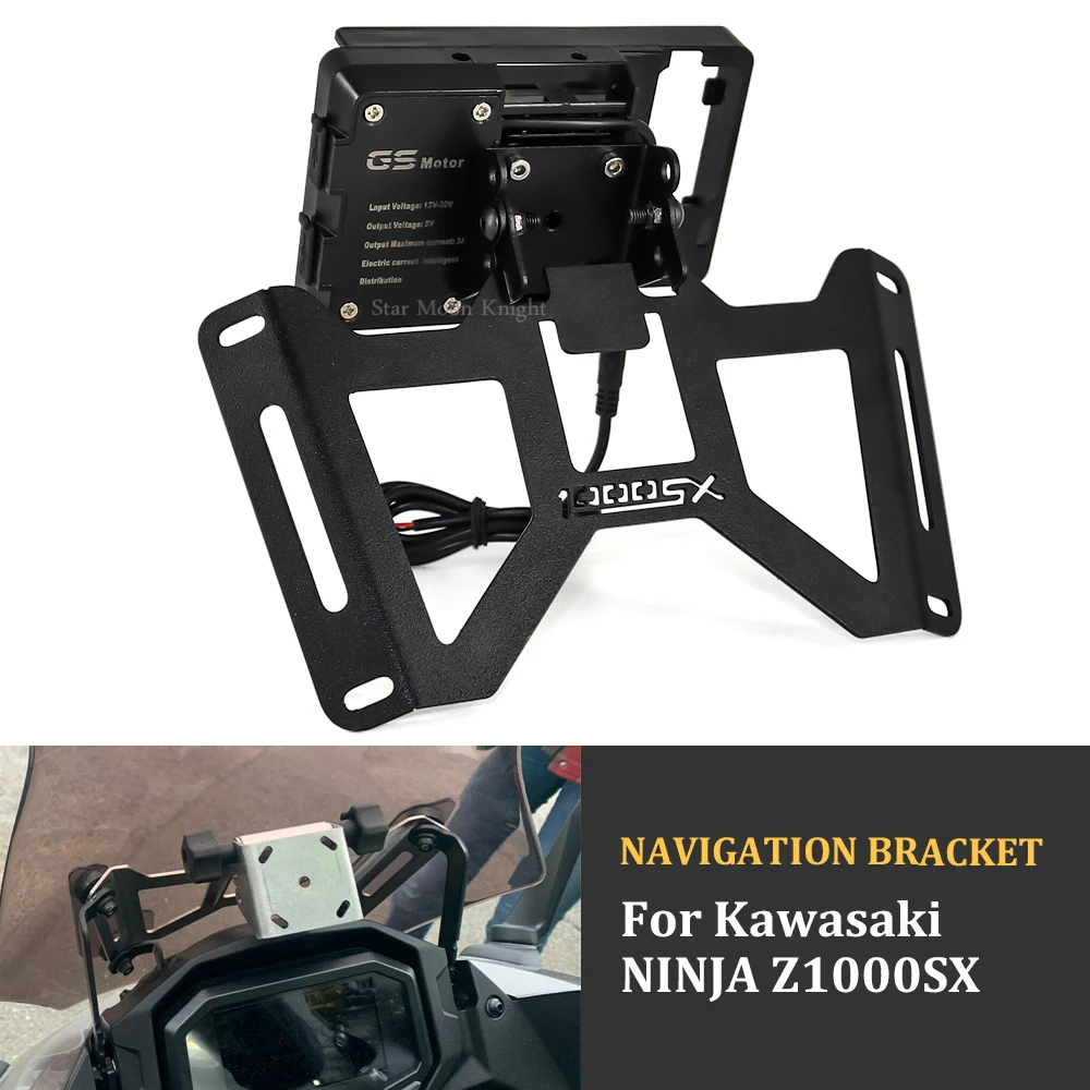 For Kawasaki Ninja Z1000SX Z 1000 SX Front windshield Phone Stand Holder Phone GPS Navigaton Plate Bracket smart phone support