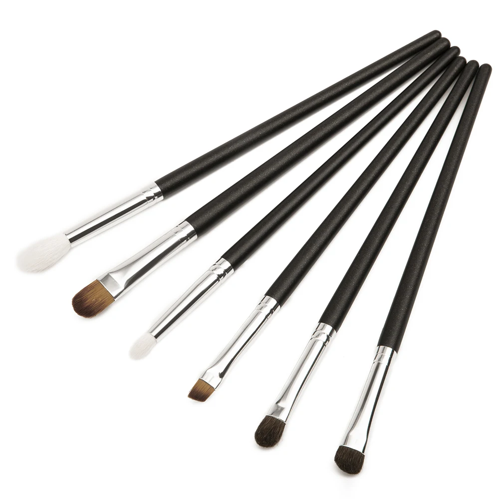 Shinedo 10/7/6/4/2 Pcs Makep Brush Set Blending Eyeshadow Matte Black Color Goat Hair Beauty Make Up  Kit Brochas Maquillage