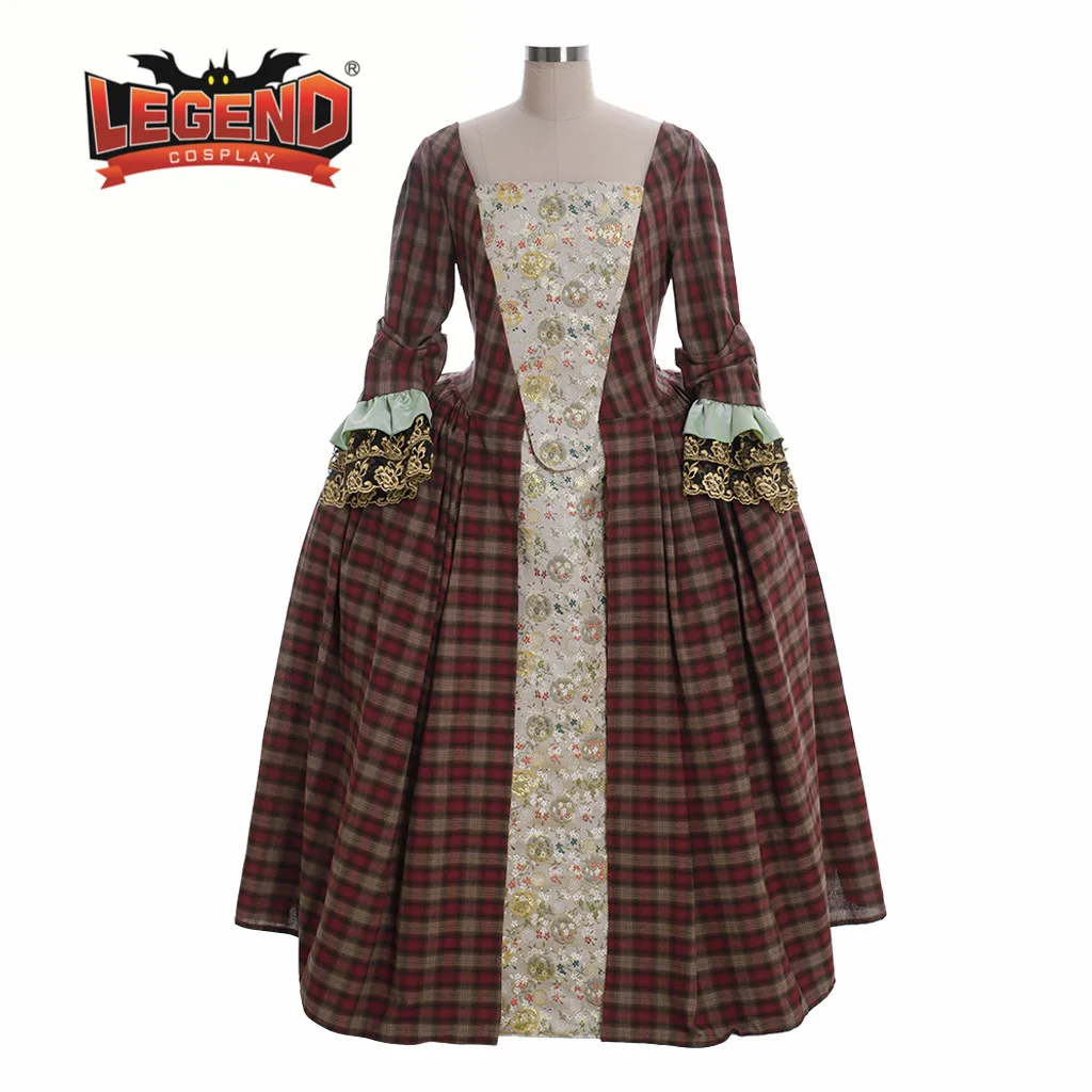 

Outlander Cosplay women's scottish highland plaid ball gown dress outlander Claire Randall plaid dress costume custom made