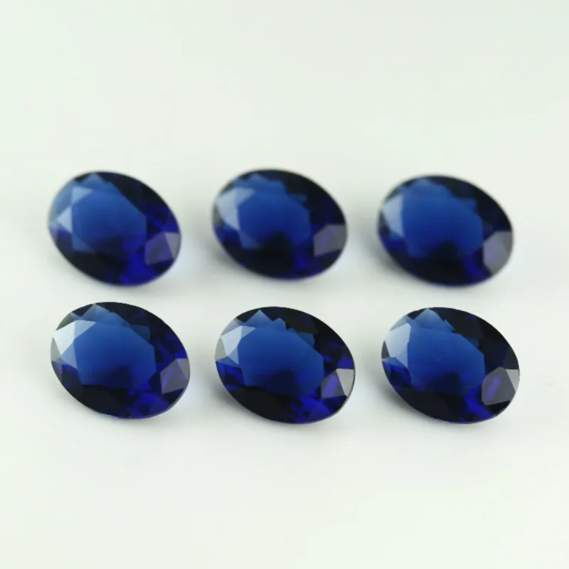 50pcs Oval Shape Loose Glass Stone Rose Red Color Blue Green White Black SeaBlue Size 2x3-13x18mm