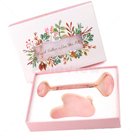 Jade Roller Massage Slimming Face Original With Box Crystal Gua Sha Set Facial Massager Rose Quartz Stone Beauty Lifting Tool