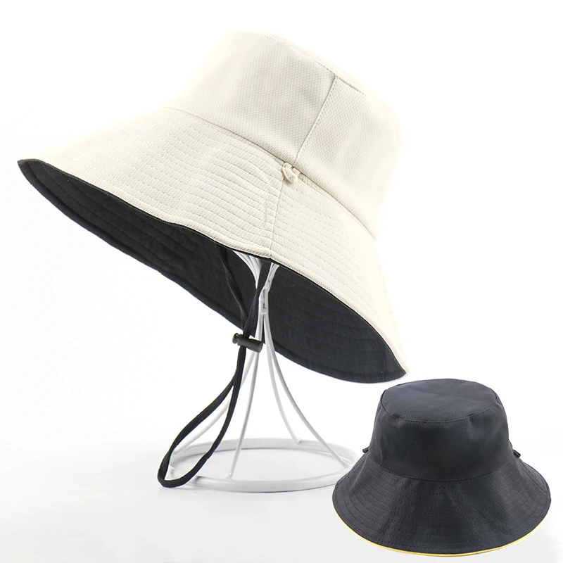 CAMOLAND Double-sided Sun Hats Women Fashion Beach Caps Summer Female Wide Brim Bucket Hat Casual Foldable Panama Cap