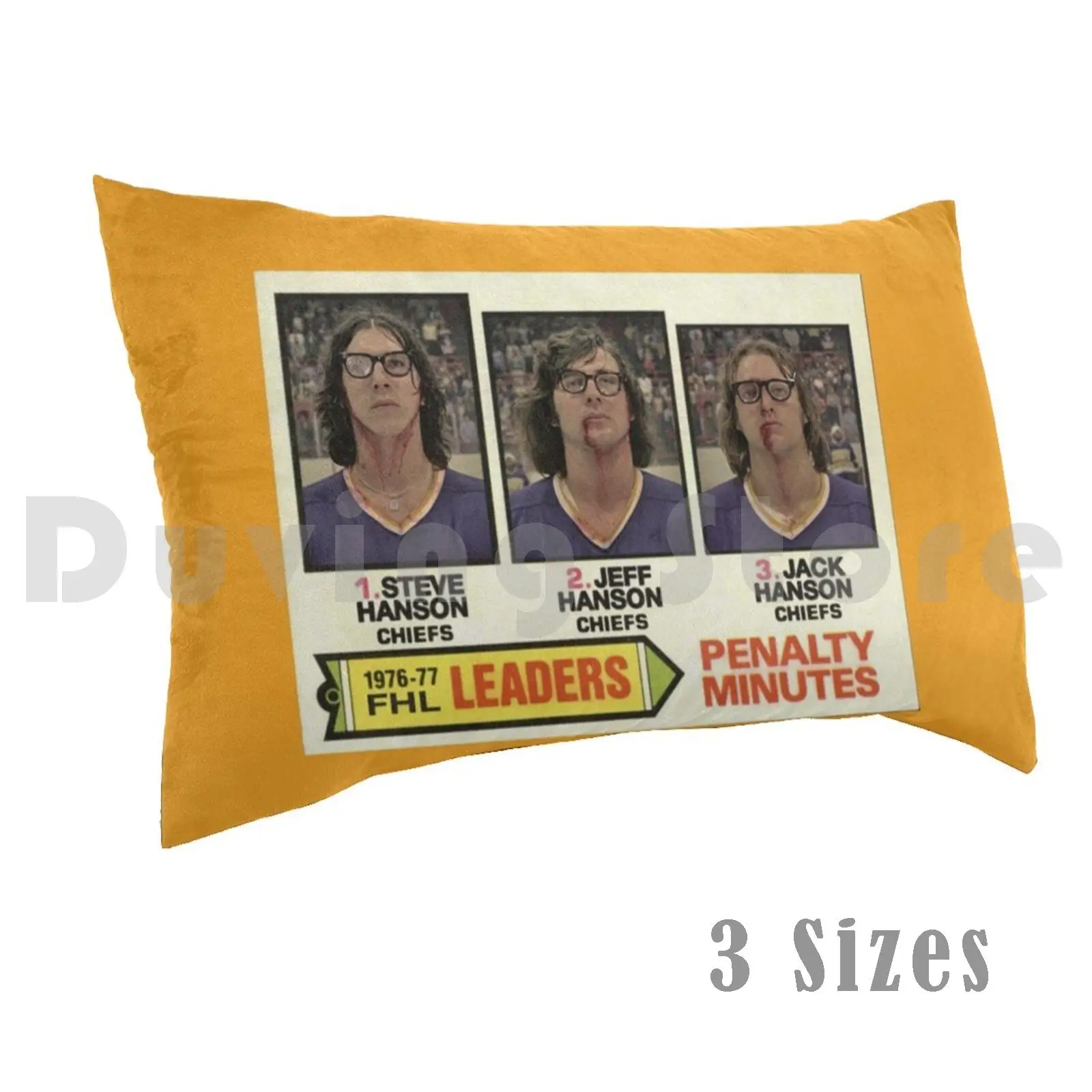 

Hanson Brothers-Hockey Card!pillow Case Hockey Chiefs Fictional Hockey Team Hockey Team Movie