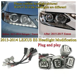 CZMOD Car Headlight Modification Upgrade Special Transfer Wire Adapter Harness For Lexus ES 13-14 Halogen/Xenon To 15-17 Xenon