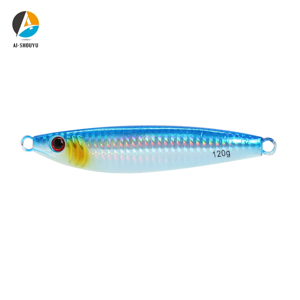 AI-SHOUYU 1pc 새로운 금속 지그 낚시 미끼 120g 150g 200g 느린 지그 리드 미끼 하드 낚시 지그 태클 바다 낚시 미끼