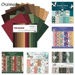 Chzimade 12 arkuszy kwiat kropki papier do scrapbookingu sztuka tło dla tworzenie kartek Diy śmieci dziennik księga gości papier dekoracyjny