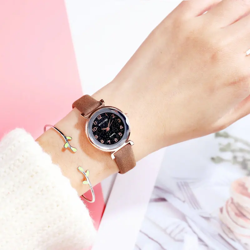 Ladies Starry Sky Clock Women Watches Fashion Female Quartz Wristwatches Stars watches ladies and students small star watches