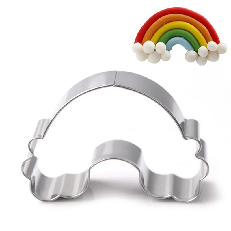 

Rainbow Metal Cookie Cutter Baking Molds Fondant Cake Decorating Pastry Tool Patisserie Biscuit Artesanato