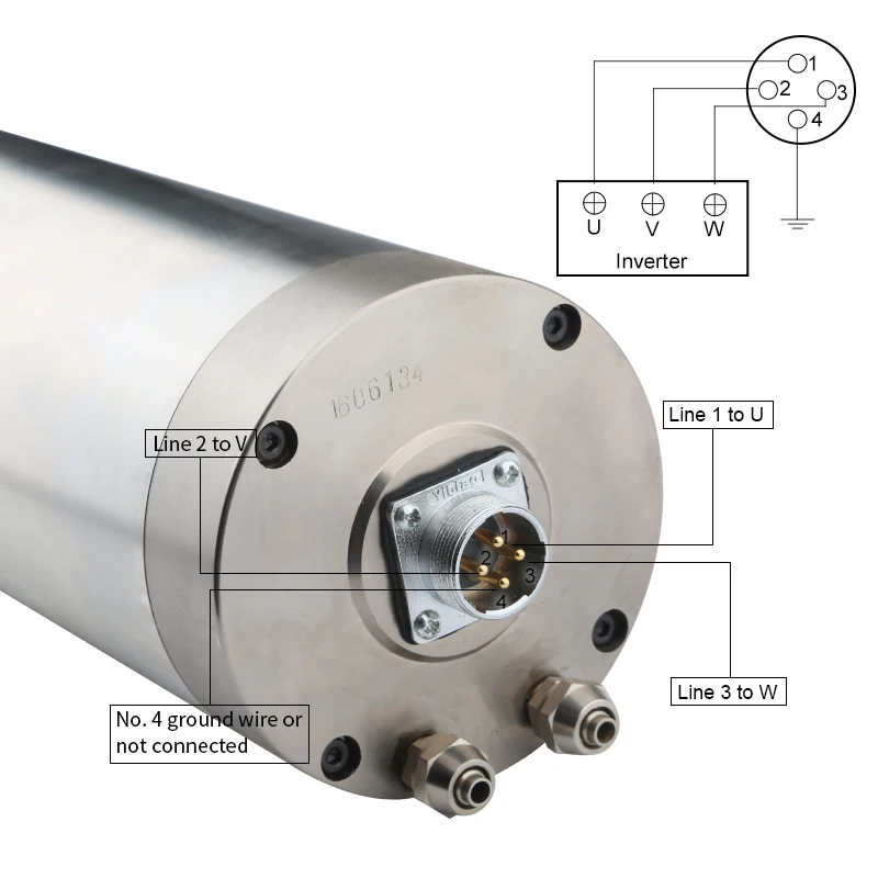 Imagem -04 - Cnc Motor do Eixo 4.5 kw Er20 Refrigerado a Água do Motor Peças Rolamento 220v 380v para Cnc Fresadora Roteador Gravura