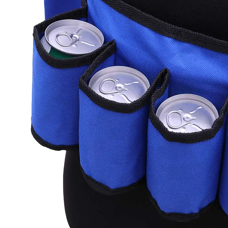 Portable 6 Pack Beer Wine Bottle Beverage Soda Can Holster Drink Waist Bag Party Holder Belt Climbing Camping Hiking Holster