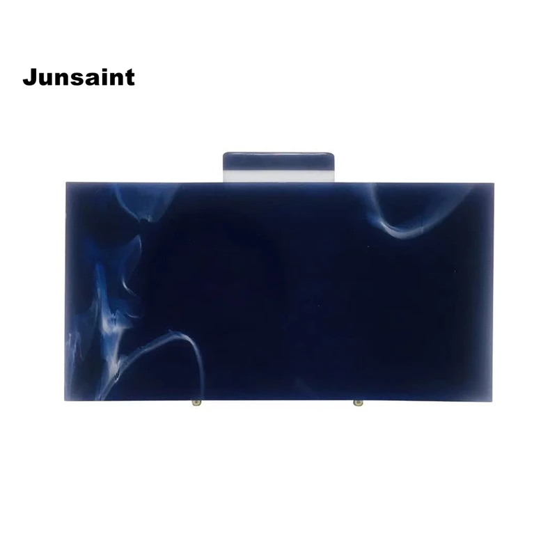 

Stylish New Wallet Fashion Ink Print Acrylic Evening Bags Vintage Marble Deep Blue Party Prom Clutch Purse Chic wedding Handbags