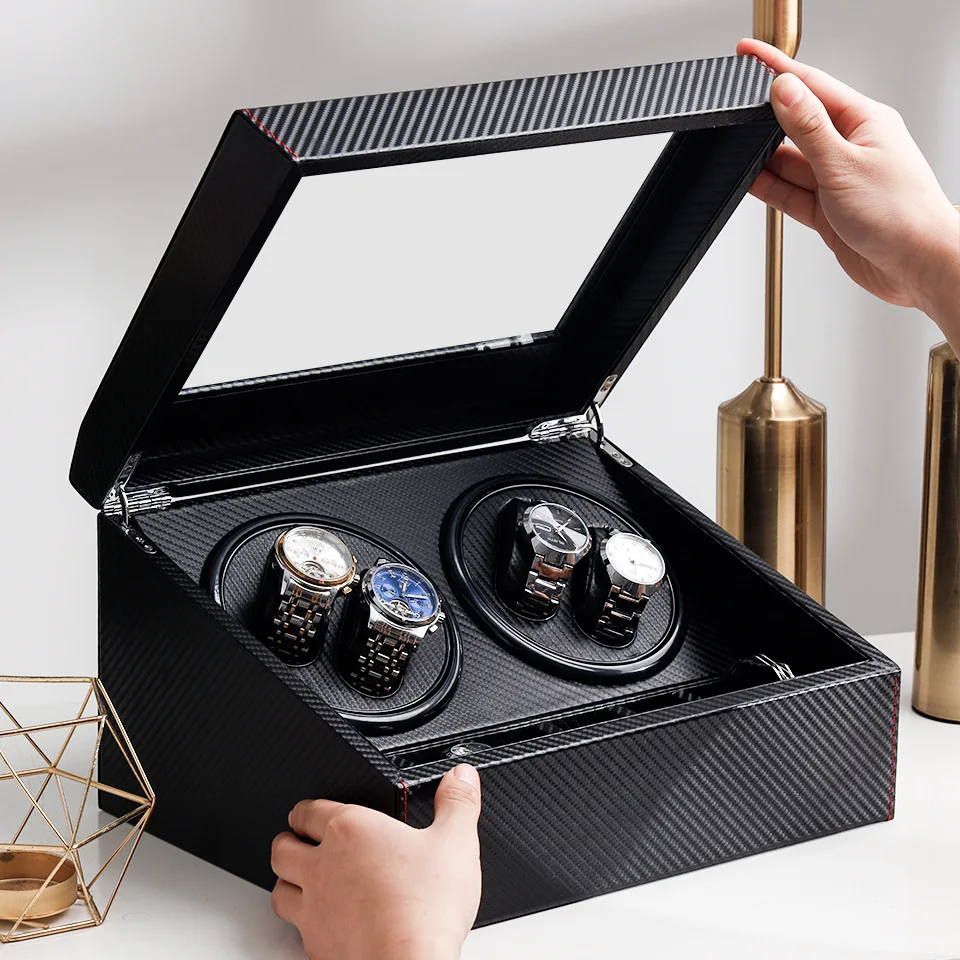 

High Quality Automatic Watch Winder 6+ 4 Box Slient Motor Box Watches Mechanism Cases Drawer Storage Display Watches Remontoir