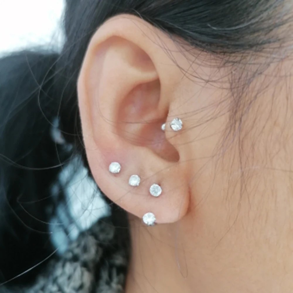 2PCS Surgical Steel Internal Piercing Septo Nose Lip Eyebrow Ear Septum Cartilage Helix Captive Hoop Ring Earring Belly Piercing