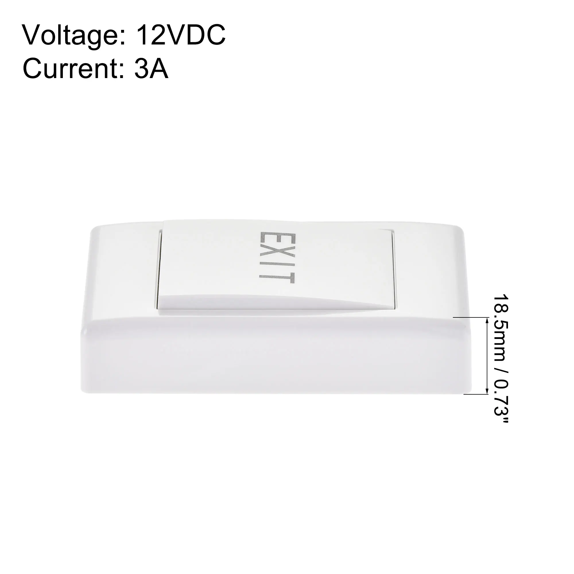 UXCELL Door Exit Button Release Push Switch Door Access Control System PC Panel 86mm x 43mm DC 12V 3A White Button Manual Switch