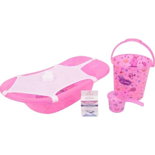 Transparent Patterned Baby Bath Tub Set ART-137 Pink