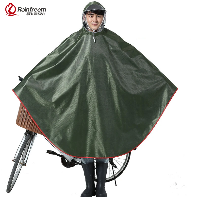 

Rainfreem Impermeable Raincoat Women/Men Thick Bicycle Rain Poncho Plaid Oxford/Knitting Jacquard Women Waterproof Rain Gear