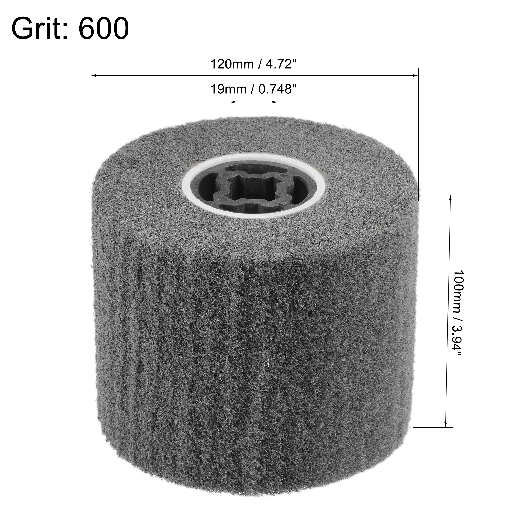 Uxcell 120mmx100mm 600 Grit Non-Woven Polishing Nylon Wire Drawing Abrasive Flap Wheel