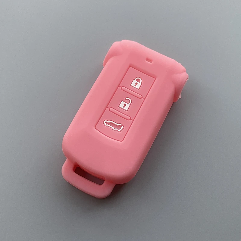 Silicone Car Key Cover Case for Mitsubishi Delica D5 Outlander 2014 Pajero remote Key Car Accessories Bag