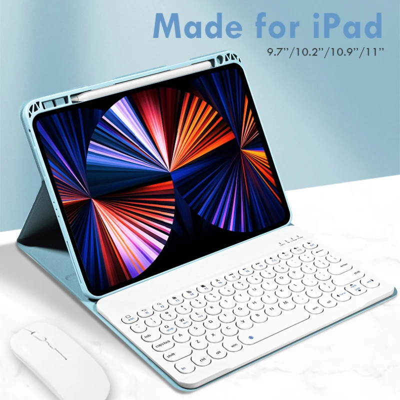 Wireless Magnetic Keyboard Case for iPad Air 4 Air 3 Air 2 1 Cover 10.2 7th 8th 9.7 5th 6th Pro 11 2021 2020 2018 Funda Silicone