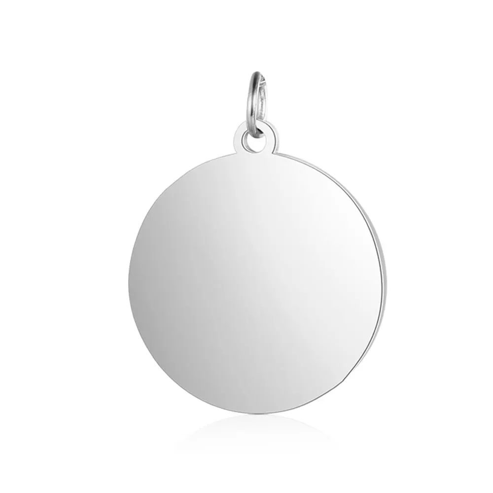 10pcs/Lot 316 Stainless Steel Mirror Polished 8-20mm Disc Round Tag Charm Pendant for Bracelet Necklace DIY Jewelry