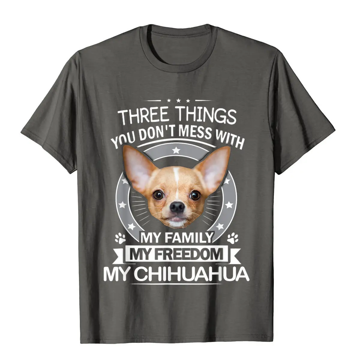 Chihuahua Shirt Three Things You Don\'t Mess With Funny Tee T-Shirt Men Retro Print Tops Shirt Cotton T Shirts Summer