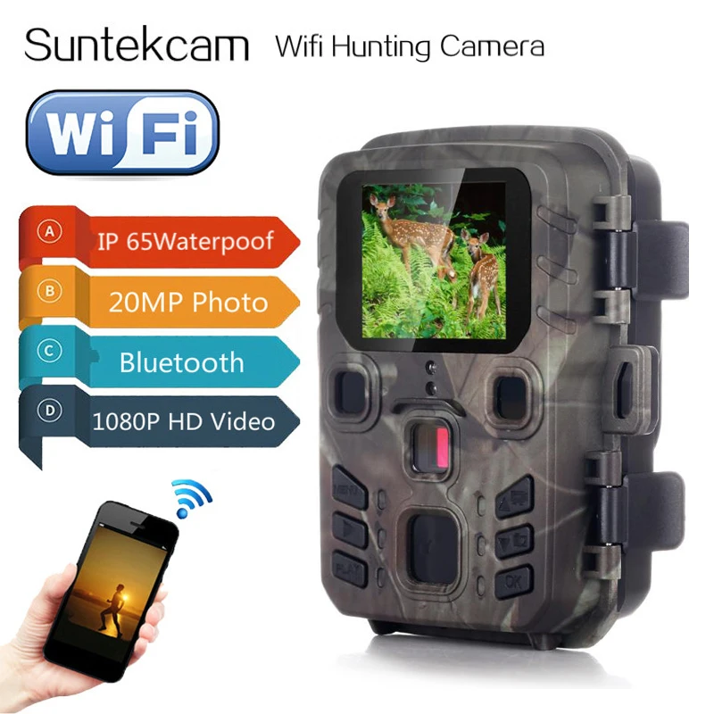 

Wifi Hunting Cameras APP Trail Camera Wireless Bluetooth Control Wifi301 24MP 1296P Night Vision Wildlife Photo Traps