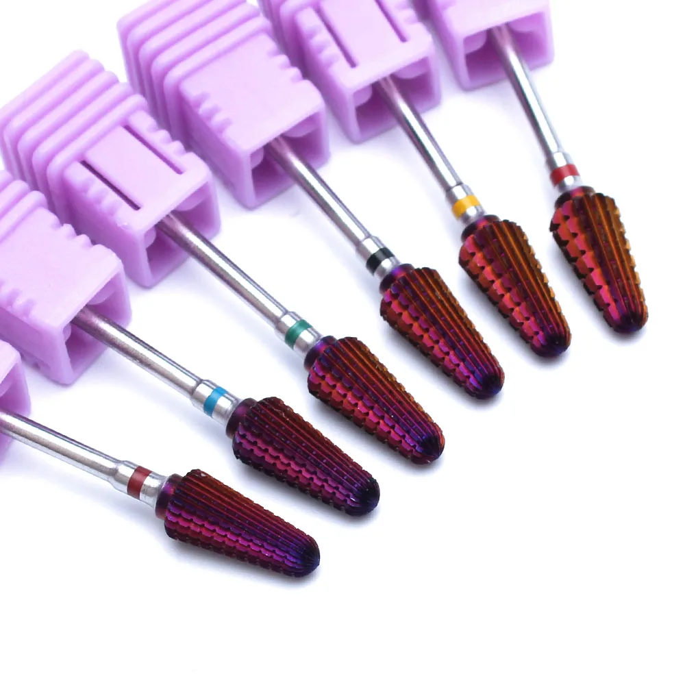 

1PCS Purple Carbide Nail Drill Bits 3/32" Tornado Carbide Bit Milling Cutters for Manicure Pedicure Tools Nails Accessories