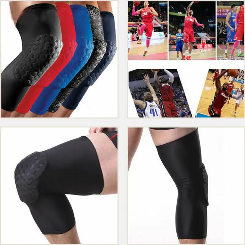 Breathable Sports Knee Support Brace Pad Leg Knee Protector Football Honeycomb Pad Crashproof Antislip Basketball