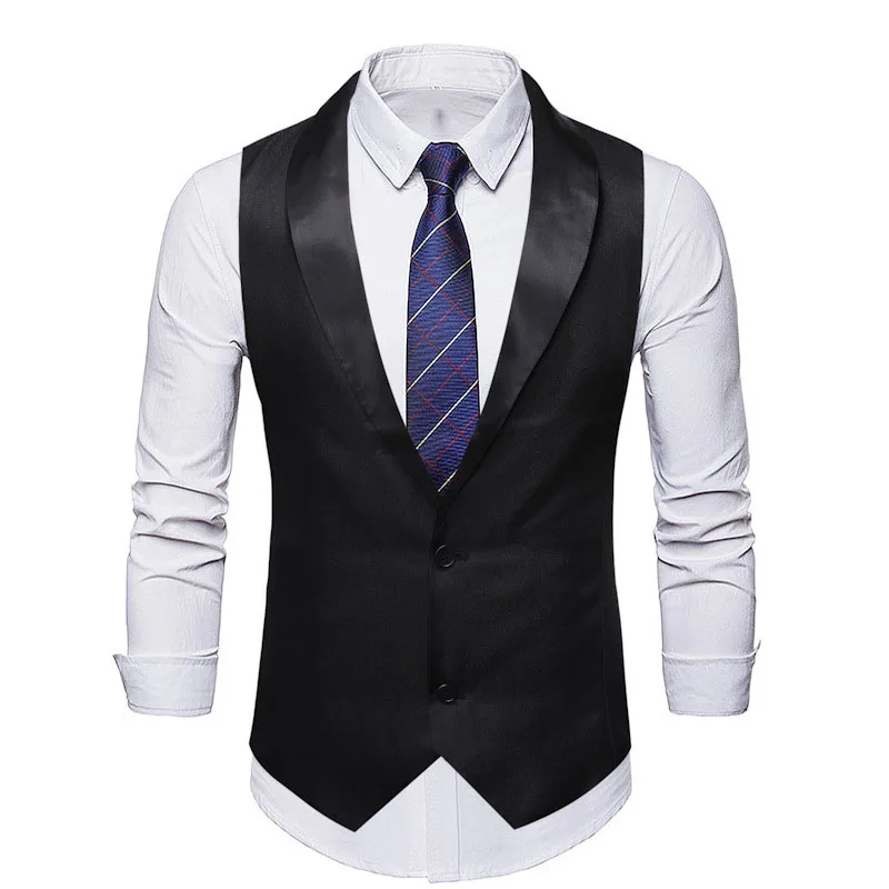 White Shawl Collar Dress Vest Men 2023 Brand Slim Fit Single Brasted Vest Waistcoat Men Party Wedding Groom Gilet Costume Homme