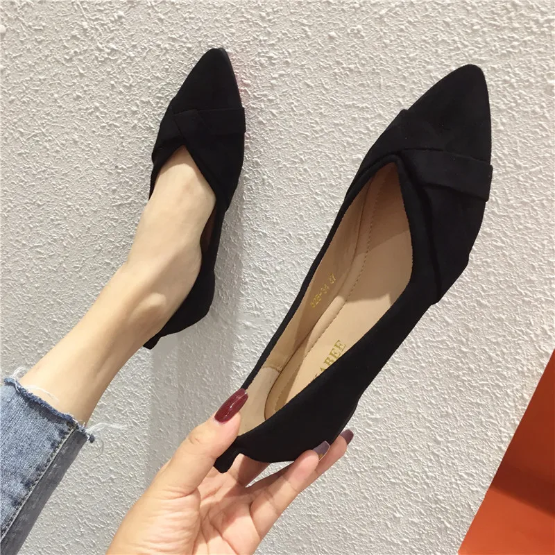 Spring Fall Women Flats Caramel Colour Black Pointed Toe Flat Heel Shoes for Ladies Brown Flats for Women Foldable 33 34 32 45