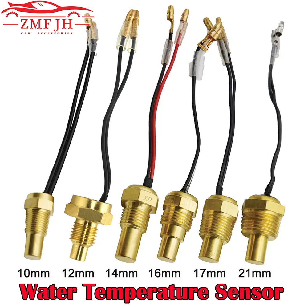 Universal 12V/24V Car Truck Digital Water Temperature Sensor Sender 50K Head Plug Temp Sensor 10MM 12MM 14MM 16MM 17MM 18MM 21M