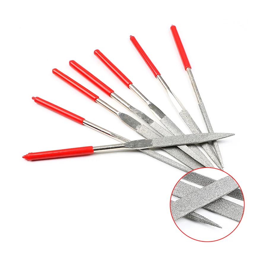 4X160Mm Tiếng Sột Soạt Kim Cương Các Tập Tin Bộ Dụng Cụ Cầm Tay Mini Kim Tập Tin, cho Kim Loại Gốm Sứ Thạch Kính Gỗ Thủ Công Mài Khắc Đánh Bóng