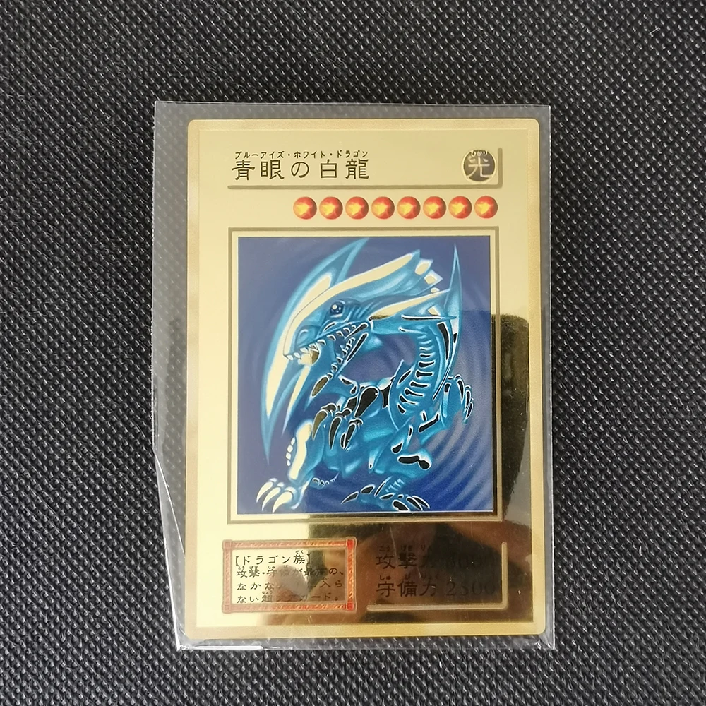 Yu-gi-oh Tarjeta de colección de aleación, ojos azules, obelisco mágico oscuro, Slifer Yugioh Ra, tarjetas de Metal dorado, regalo de cumpleaños y