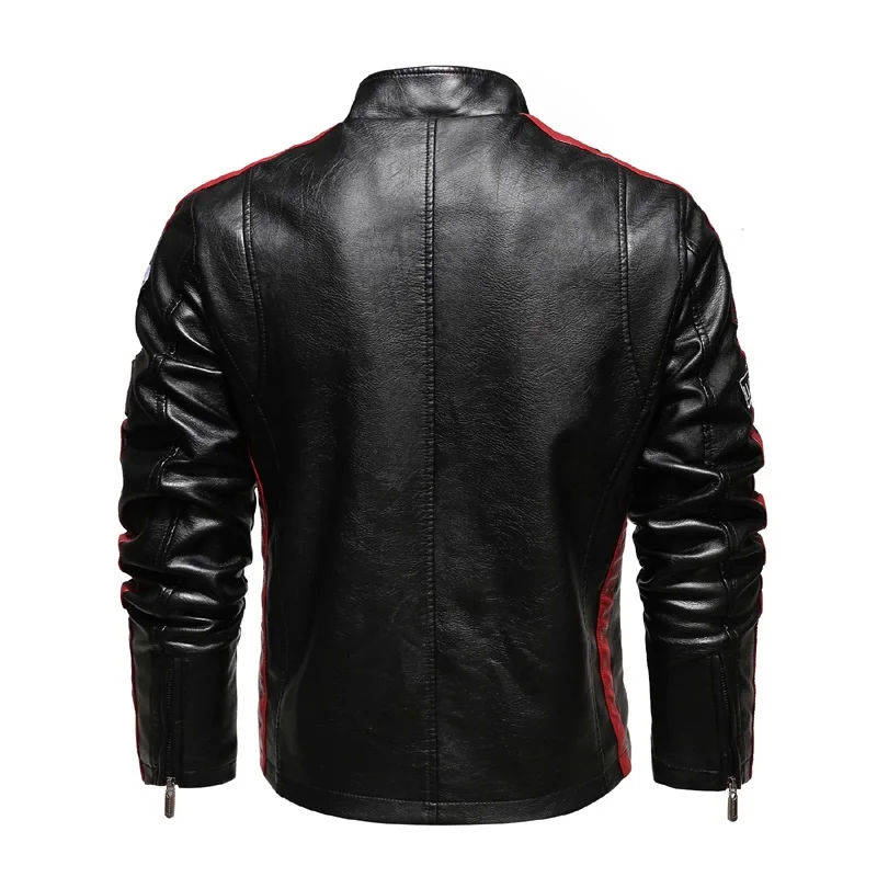 Mens Leather Jackets Autumn Winter Men's Motorcycle Racing Leather Jacket Men Slim High Quality PU Leather Coats Warm Coat Male