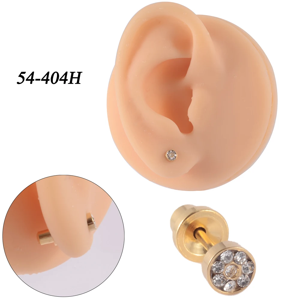 Imagem -02 - Dispositivo Piercing de Ouvido Descartável para Crianças Moldura Segura Cristal Studs Bala Fivela sem Corpo Afiado Piercing Jóias Terno do Bebê 24 Pcs Caixa