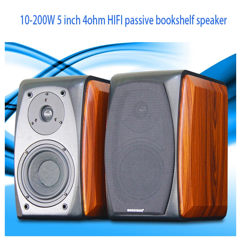 10~200W 4 Ohm 6 Inch Wooden Speaker Passive  F46 HIFI Speaker Bookshelf Audio Tube Amplifier Speaker Monitor Adapter A Pair Box