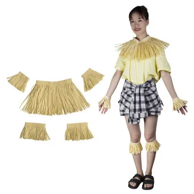 New Sale 5Pcs/Set Hawaiian Straw Skirt Imitation Raffia Paper Men Women Stage Performance Dress Up Tassel Props Costume Skirt